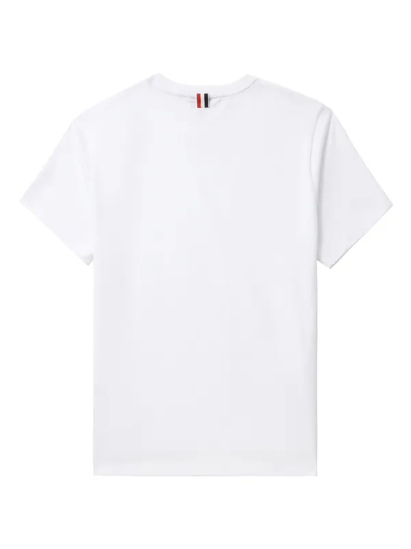 Tシャツ・カットソー THOM BROWNE Men T Shirts MJS282AJ0199100 White Thom Browne Men's 4-Bar Tonal T-Shirt in White Thom Browne