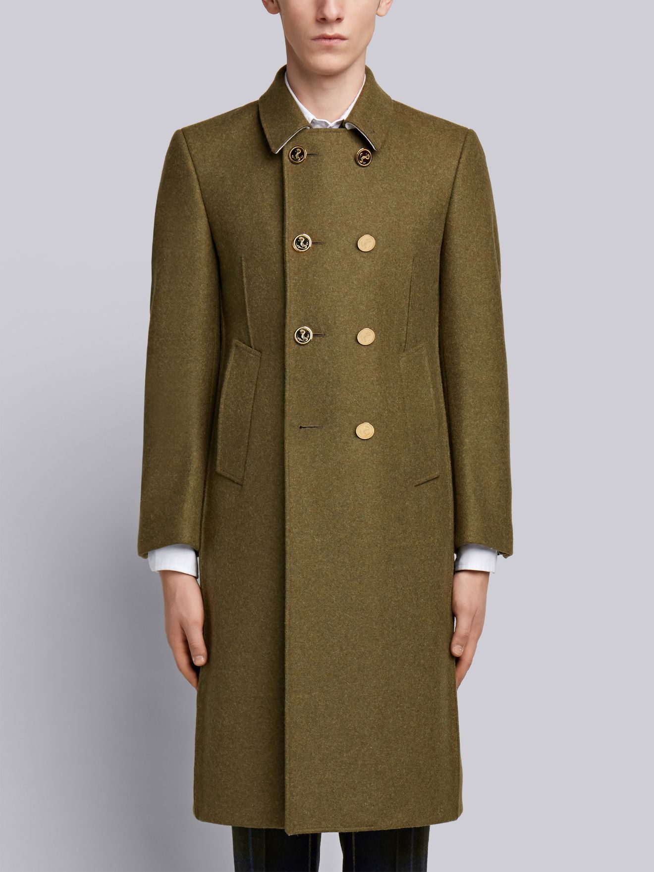 Pintuck Melton Wool Bal Collar Overcoat | Thom Browne Official