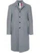 Image 1 of Thom Browne Center-Back Stripe Unconstructed Relaxed Fit Bal Collar Overcoat
