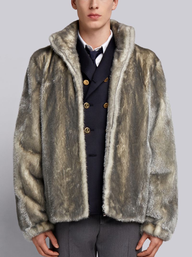 thom browne fur coat