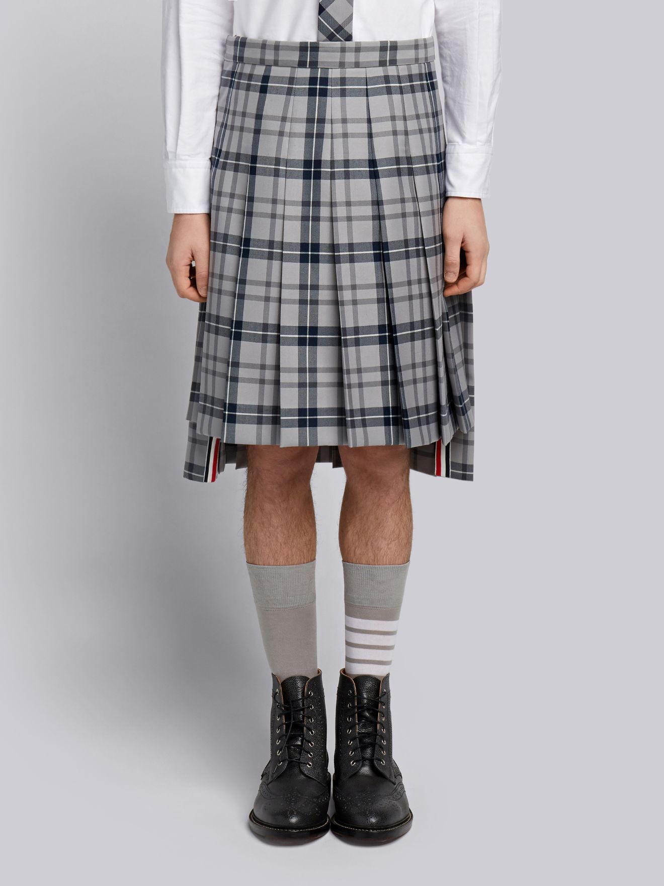 Thom Browne Tartan School Uniform Twill Knee-length Pleated Skirt ...