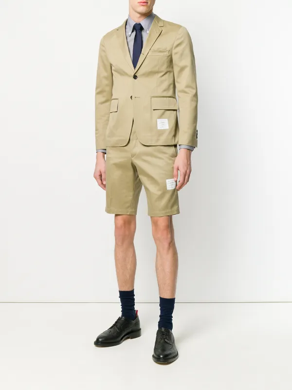 ジャケット THOM BROWNE KHAKI COTTON BLEND SHORT BLAZER Thom Browne Khaki cotton blend short blazer | thedoublef