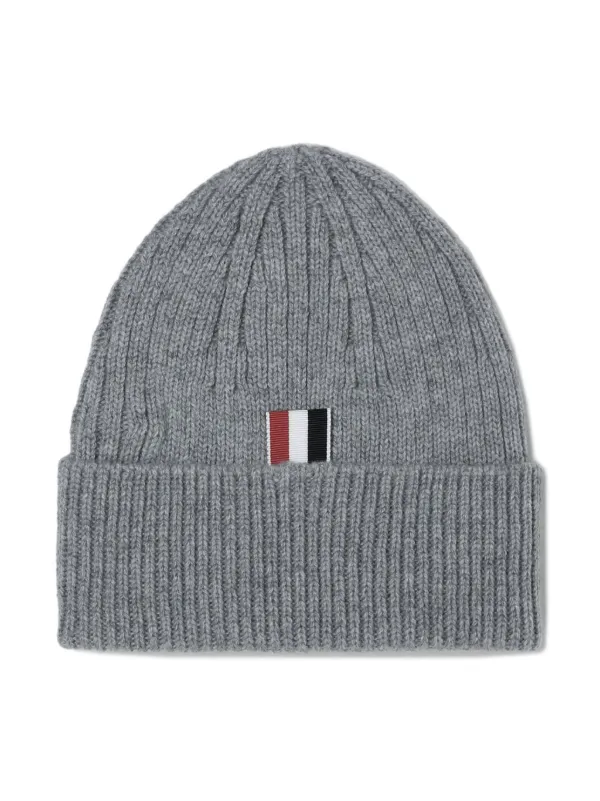 Thom Browne 4-Bar Ribbed Beanie | Grey | FARFETCH display picture 1