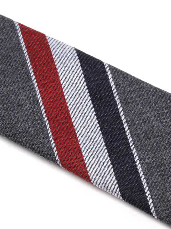THOM BROWNE RWB フリツスカト FGC402V02872 415 Thom Browne RWB-motif Wool Tie | Grey | FARFETCH