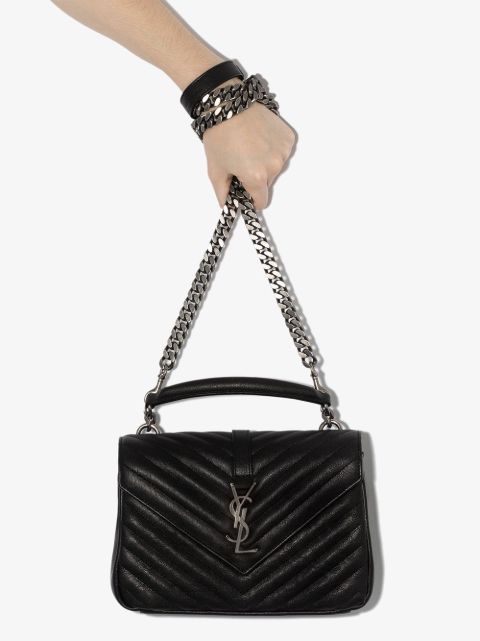 saint laurent medium collège matelassé leather bolsa