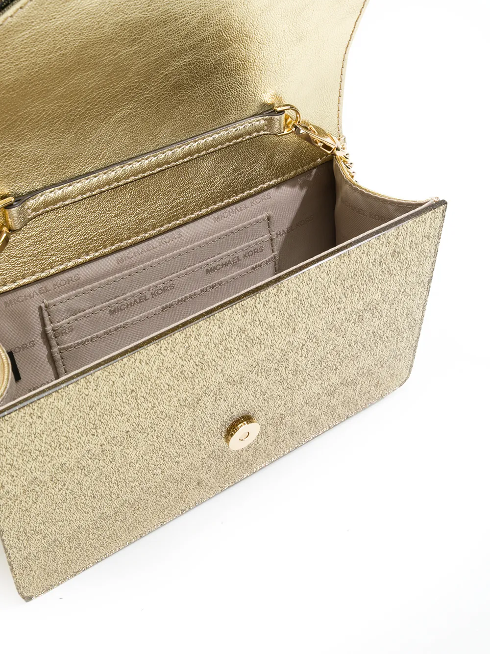 michael kors barbara metallic envelope clutch