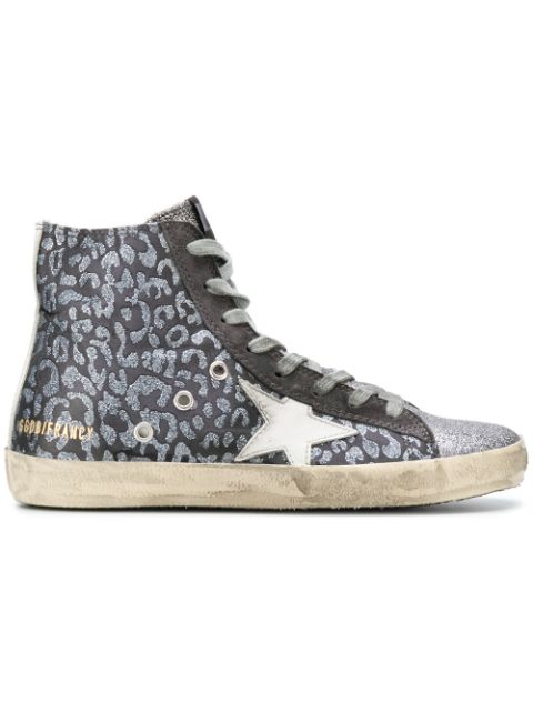 GOLDEN GOOSE FRANCY LEOPARD SNEAKERS, GLITTER LEOPARD-WHITE STAR | ModeSens