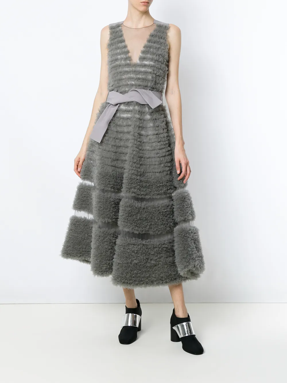 Gloria Coelho tulle godet gown - Grijs