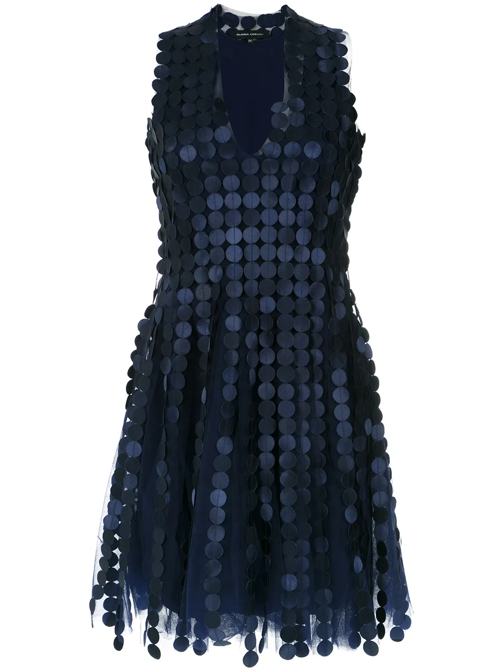 Gloria Coelho embroidered A-line dress - Blu