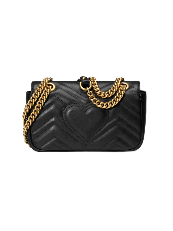 GG Marmont Mini Bag Matelassé in Black Leather