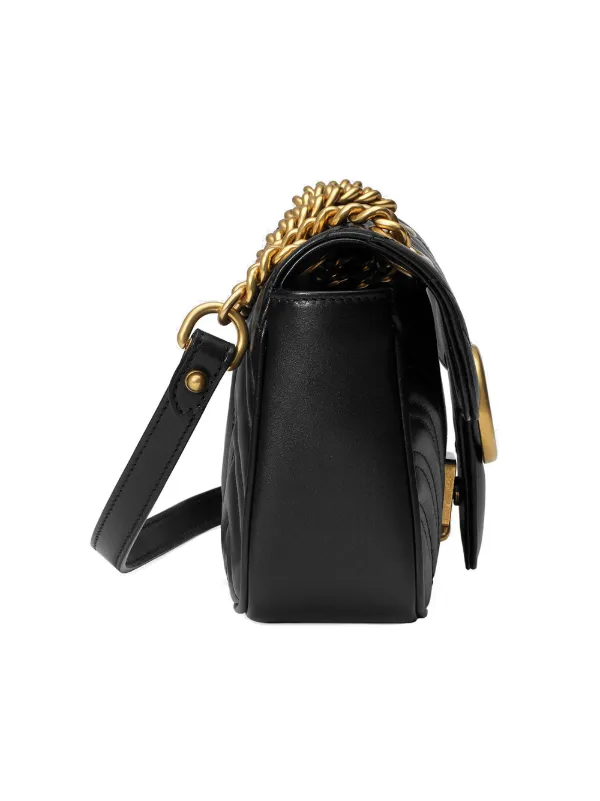 black gg marmont mini leather bag