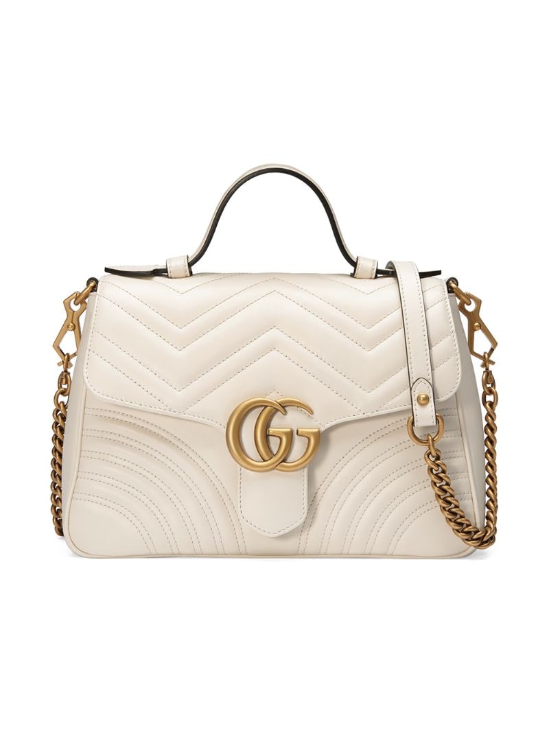 GUCCI Gg Marmont Quilted-Leather Shoulder-Bag in White | ModeSens