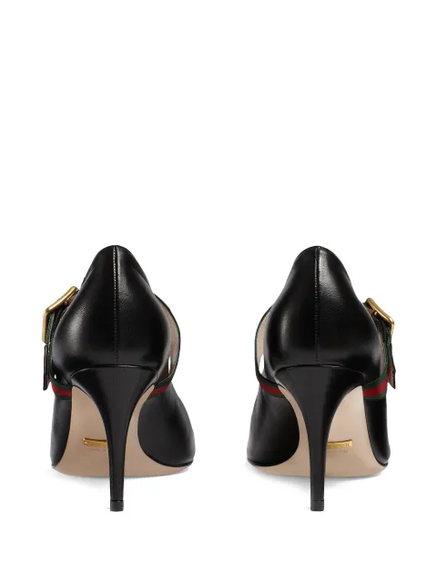 gucci sylvie leather mid heel pump