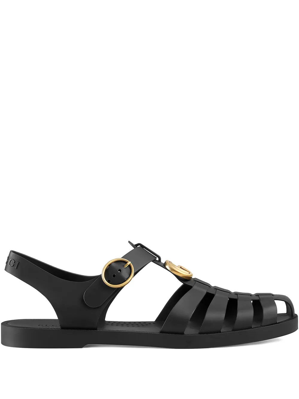 double buckle sandals rubber