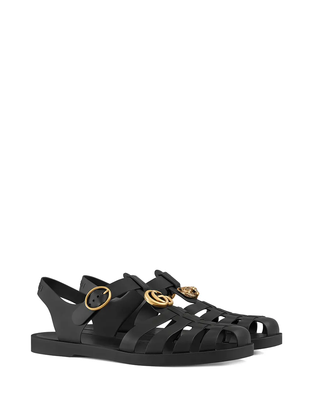 Gucci Rubberen sandalen met gesp - Zwart