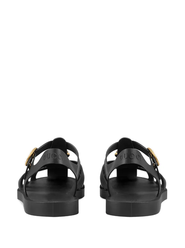 gucci men's rubber buckle strap sandals