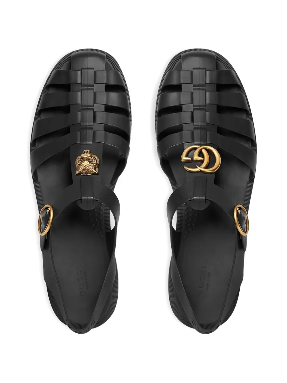 Gucci Rubberen sandalen met gesp Zwart