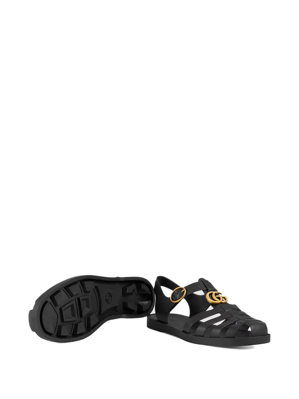 Gucci Rubberen sandalen met gesp Zwart