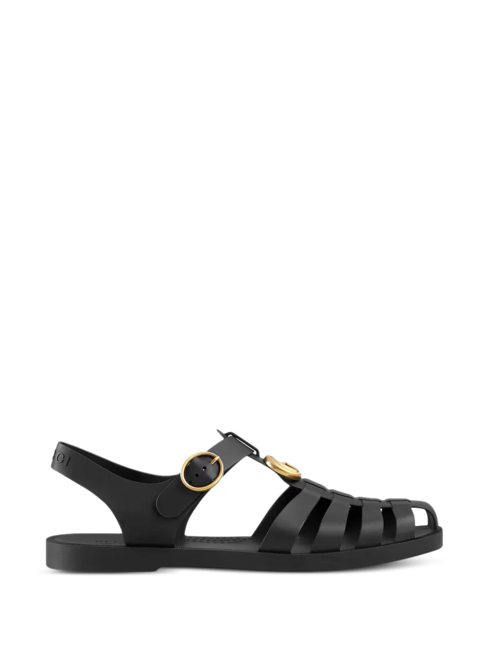 Gucci Rubberen sandalen met gesp Zwart