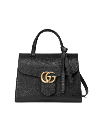 gg marmont leather top handle mini bag