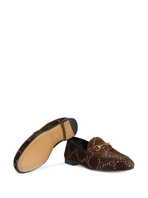 gucci brown velvet loafers