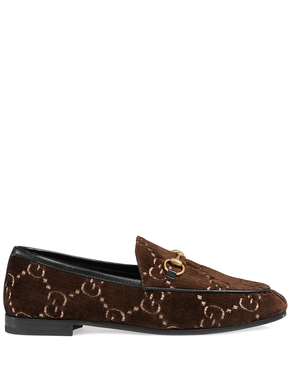 Brown Jordaan GG velvet loafers | Gucci 