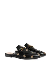 gucci princetown embroidered leather slipper