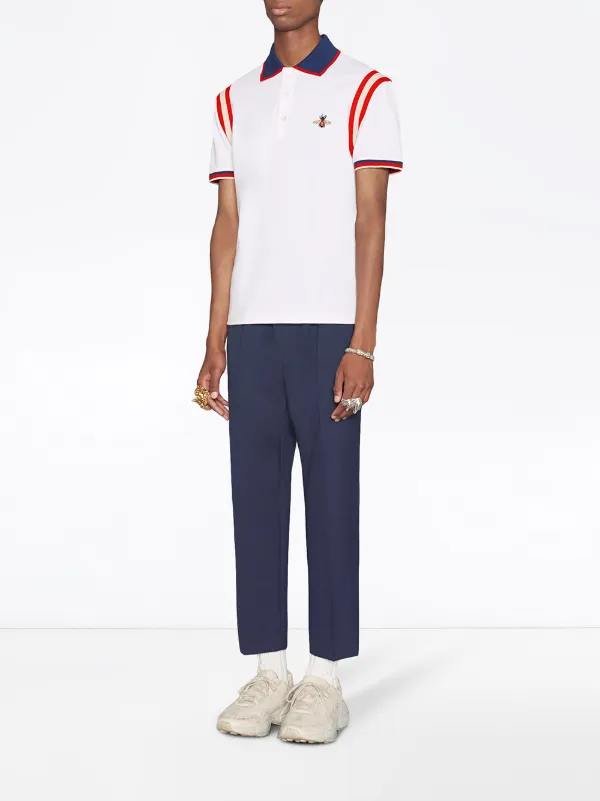 gucci cotton polo with bee