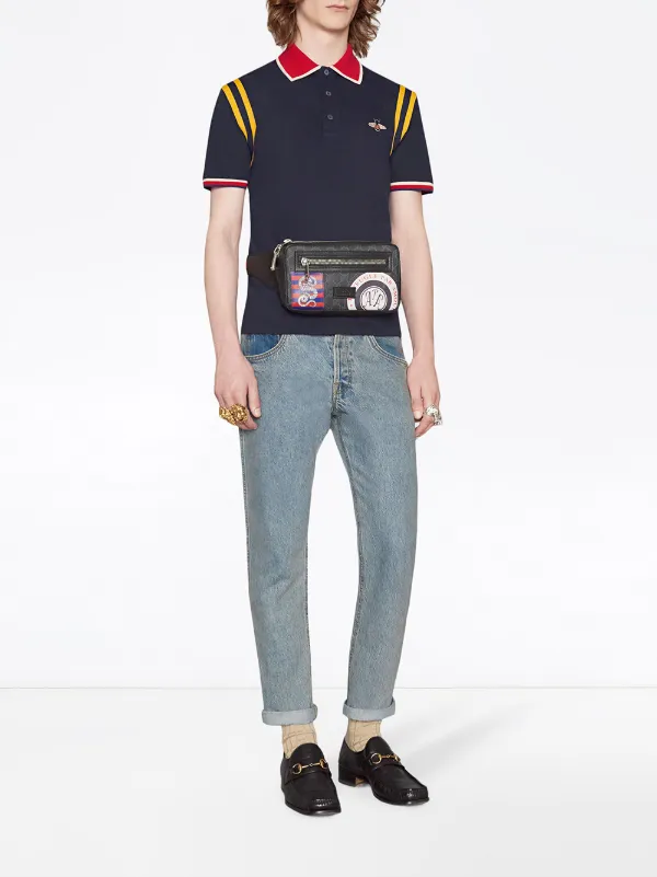 gucci cotton polo with bee