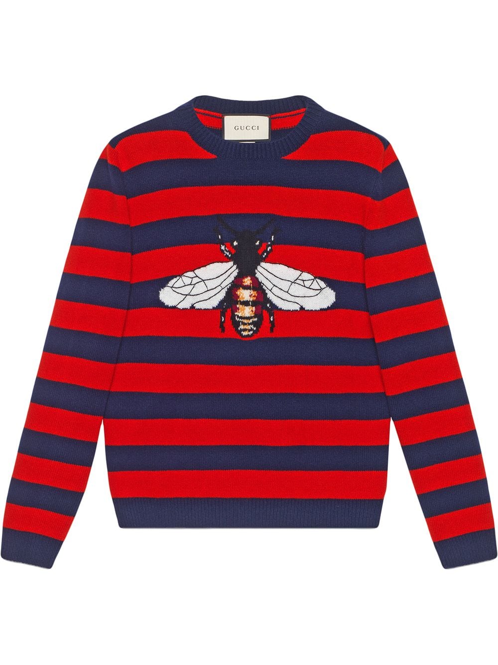 Gucci Striped Wool Sweater With Bee 