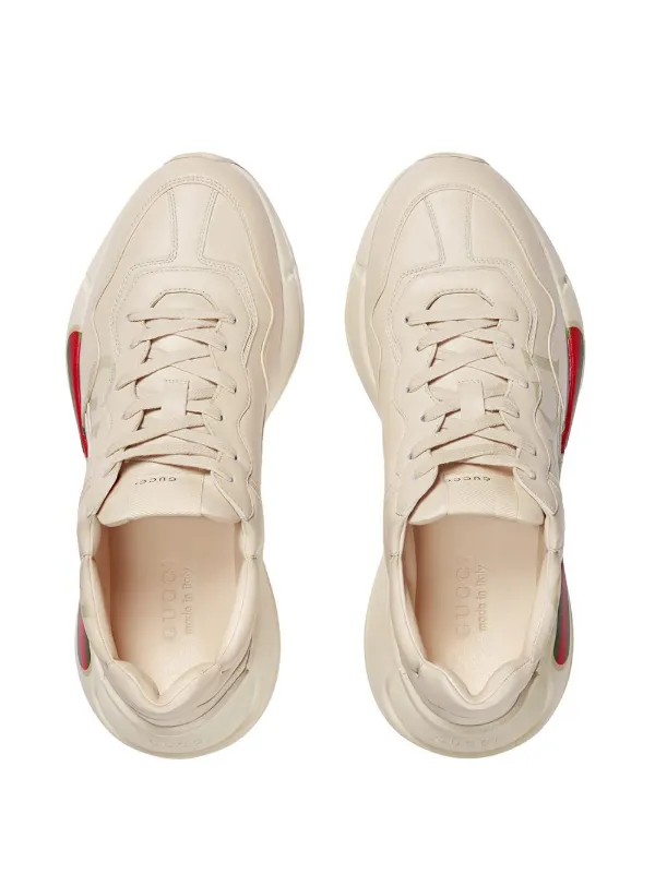 Gucci Rhyton Shoes Gucci Logo Leather Sneaker, Luxury, Sneakers & Footwear  on Carousell