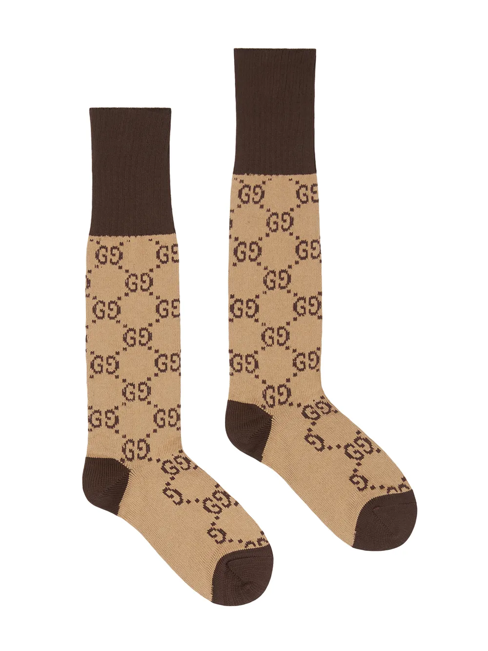  Gucci Socken Mit Monogramm   Nude 