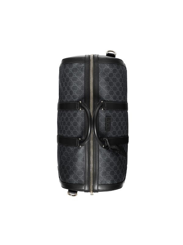 Gucci Black GG Supreme Canvas and Leather Carry On Duffle Bag Gucci
