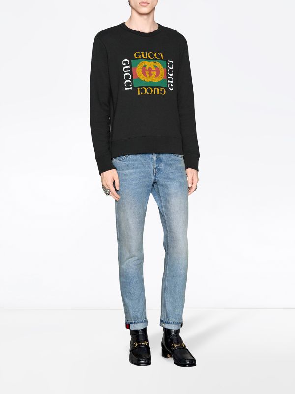 cotton sweatshirt with gucci logo