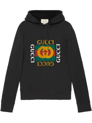 Gucci Logo Print Hoodie - Farfetch