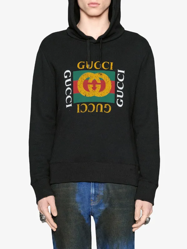 Gucci Logo Print Hoodie Farfetch