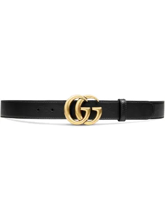 Gucci Leren Riem Met Double G-gesp - Farfetch