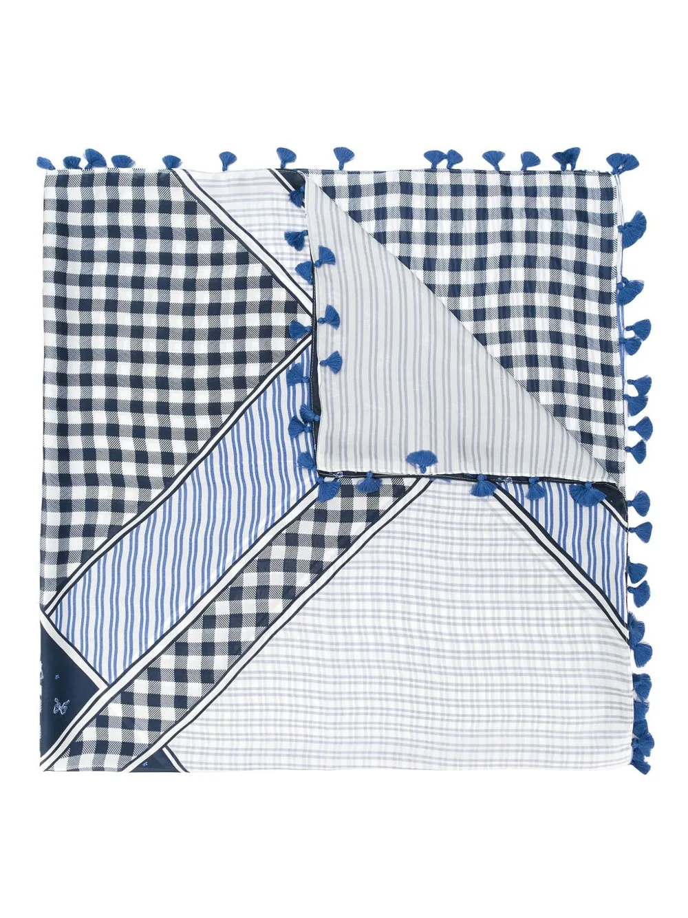 Weekend Max Mara tassel-detail multi-print scarf | Blue | Image 1