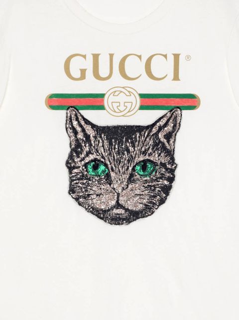 logo y dolce vector gabbana Gucci Cat shirt With  T Gucci Logo Mystic Farfetch