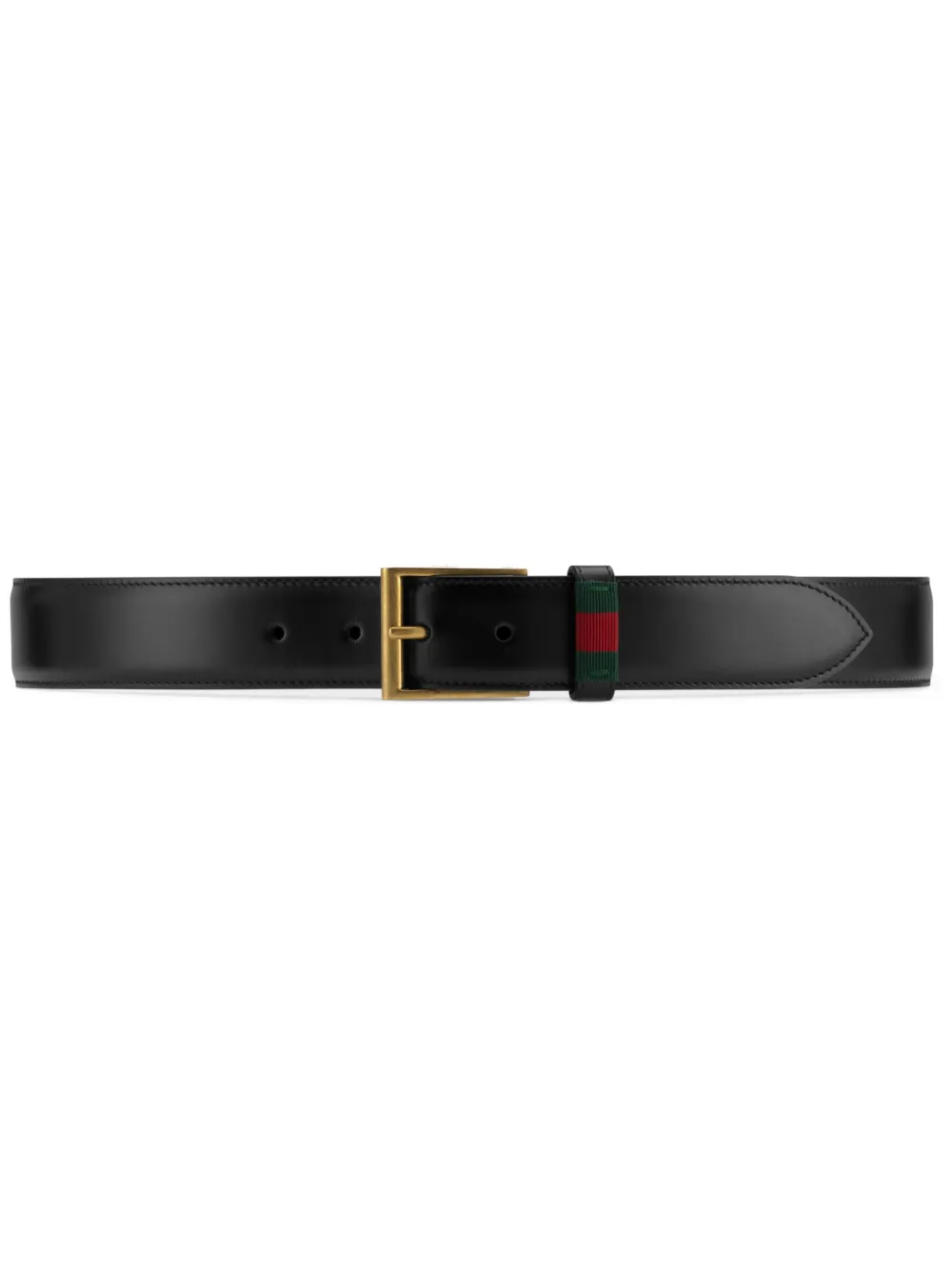 Gucci Web-detail leather belt – Black