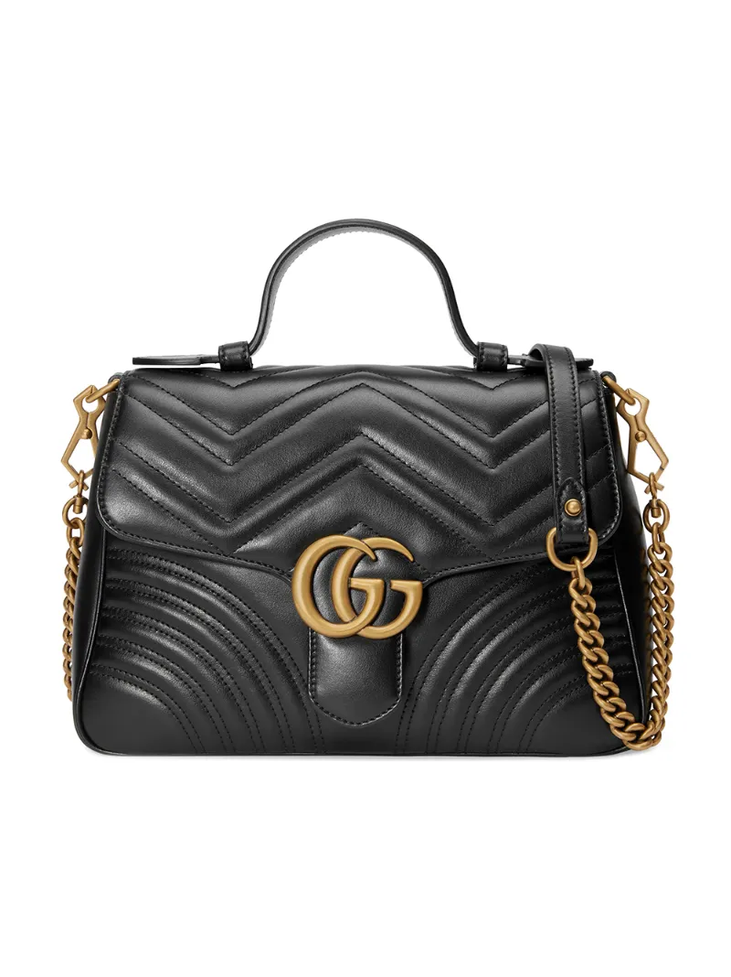 petite gg marmont leather flap wallet on a chain