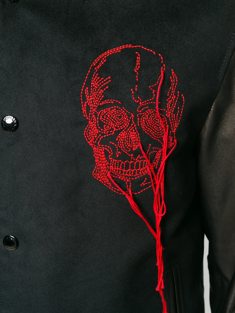 Alexander McQueen Embroidered Varsity jacket Blauw
