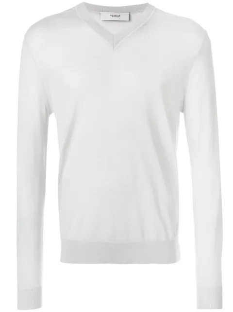 PRINGLE OF SCOTLAND PRINGLE OF SCOTLAND V-NECK JUMPER - MORNING MIST