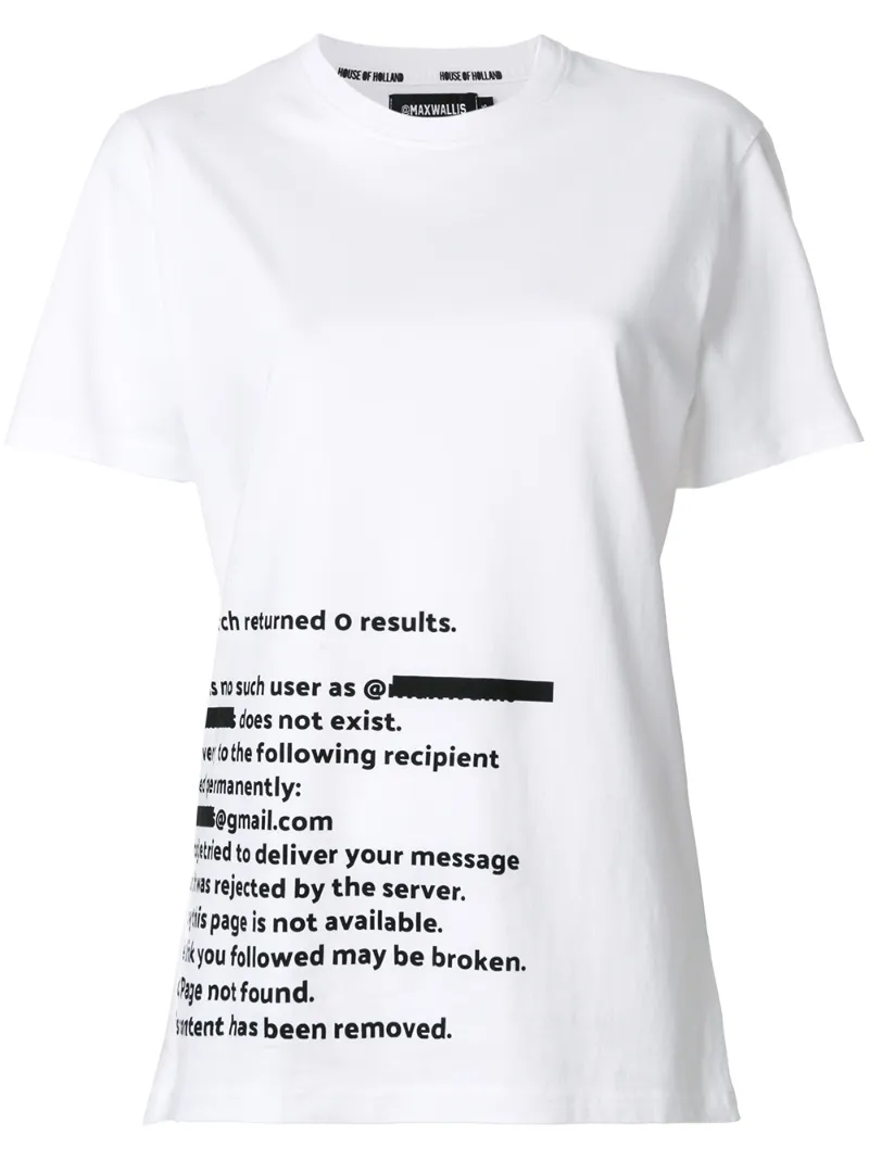 text print T-shirt  House Of Holland