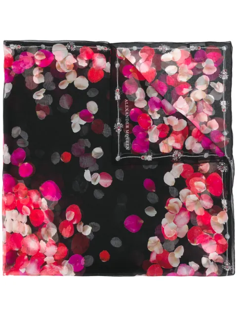Alexander McQueen petal skull print scarf