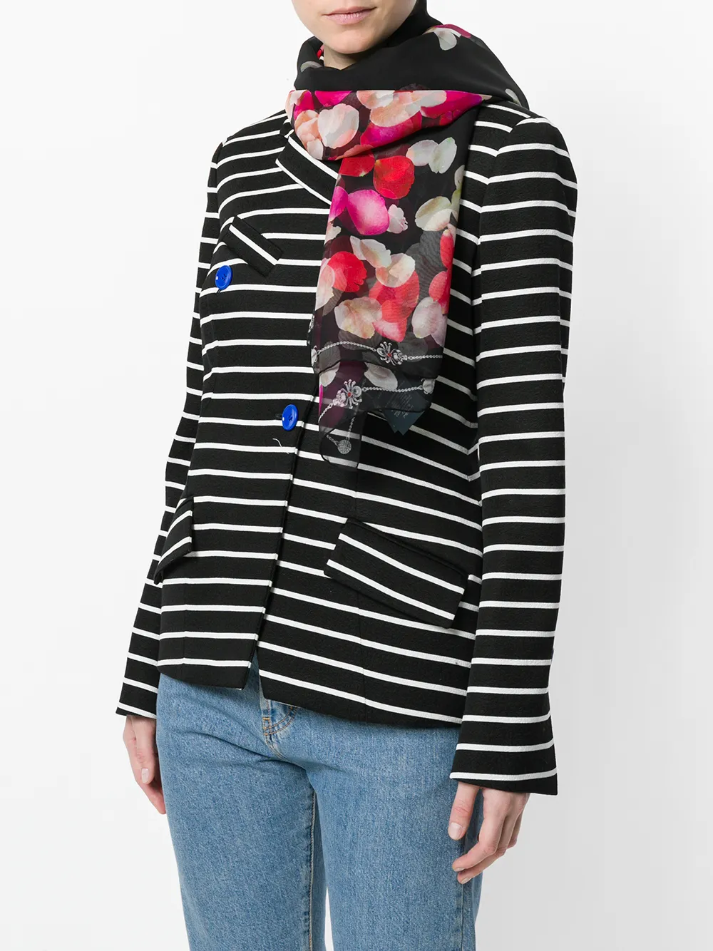 Alexander McQueen petal skull print scarf - Zwart