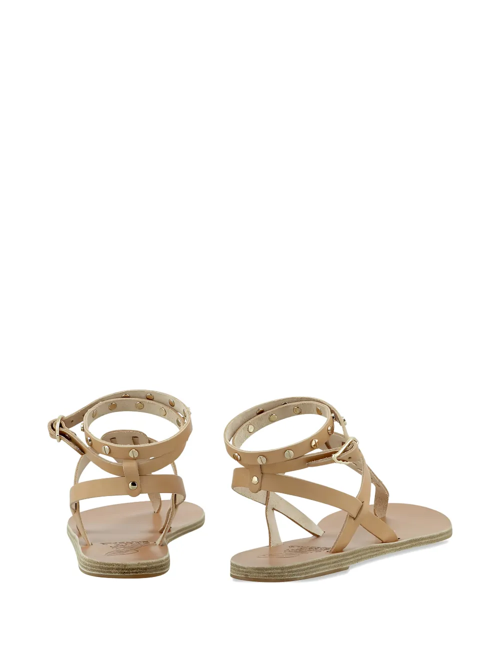 Ancient Greek Sandals studded T-bar sandals Beige