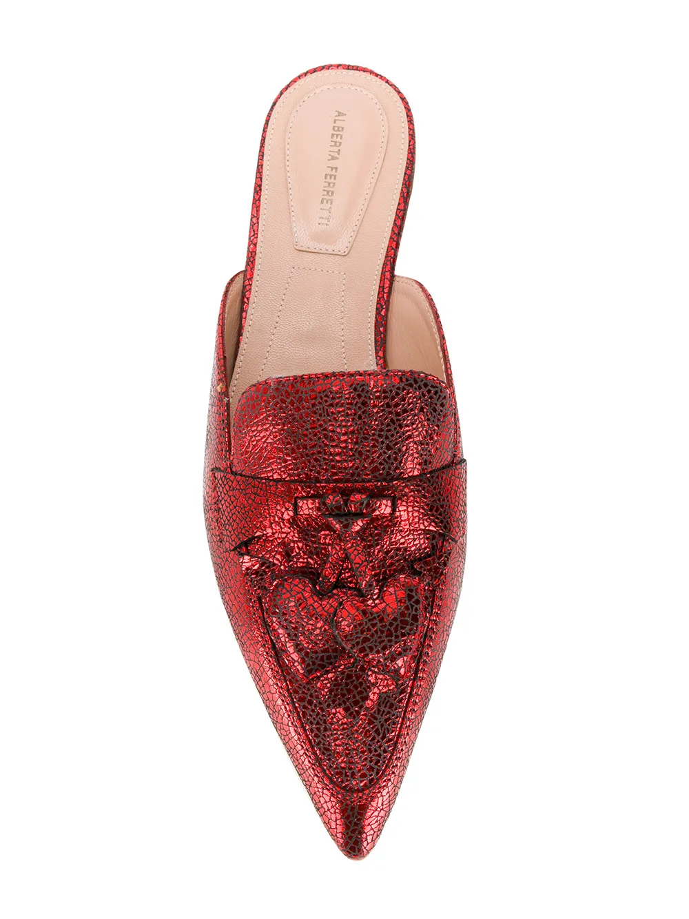 Alberta Ferretti Mia heart mules Red