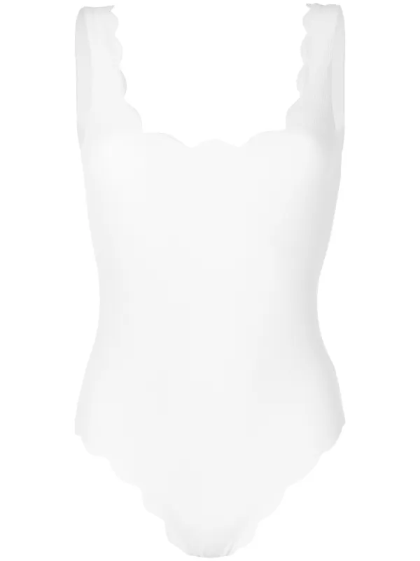 Marysia Scalloped Swimsuit White FARFETCH TR