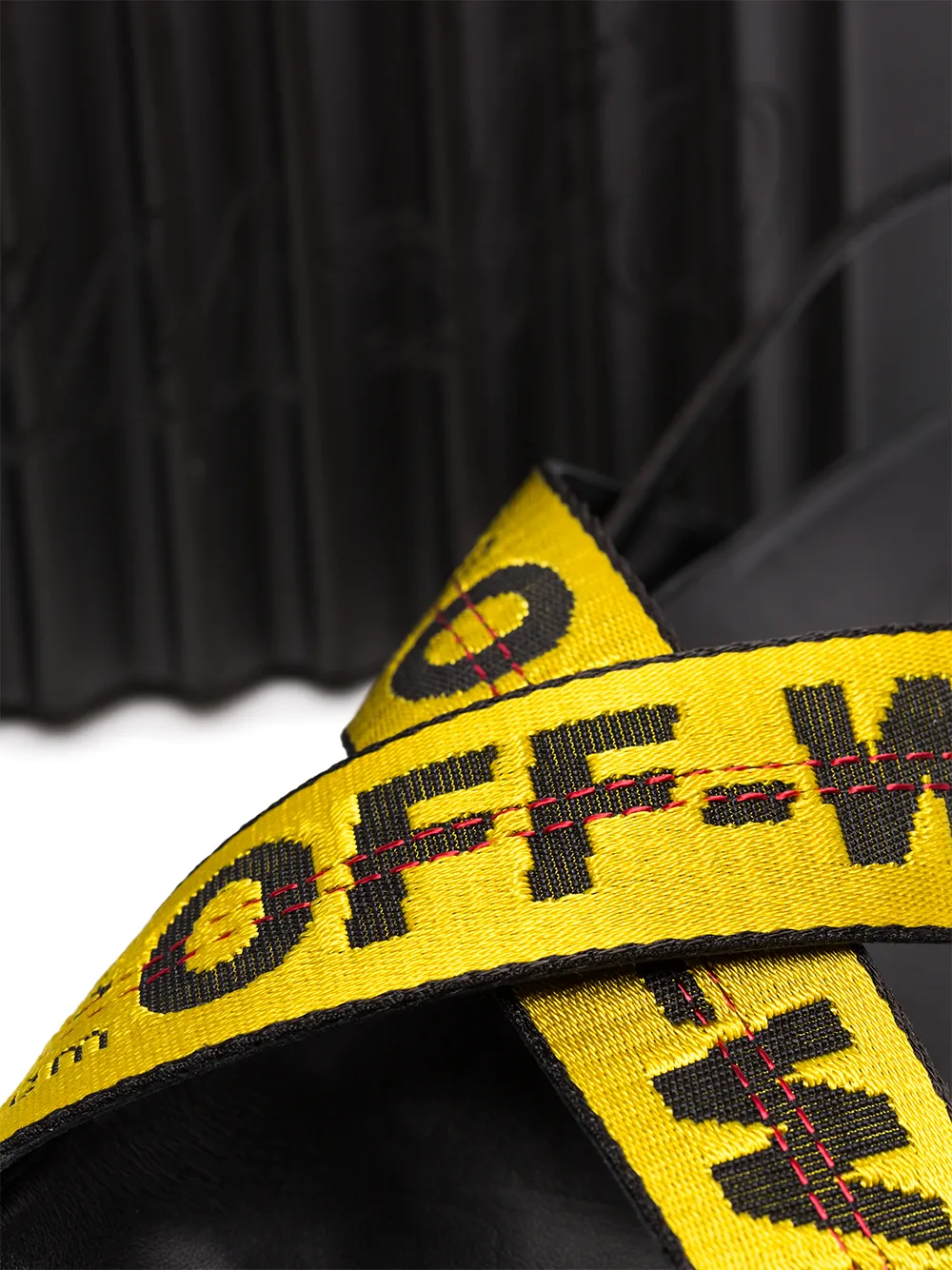 Off-White Black Industrial Belt Leather Sandals Zwart